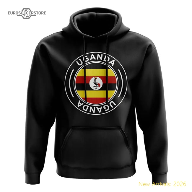 Uganda Football Badge Hoodie (Black)-Vantage Point Soccer