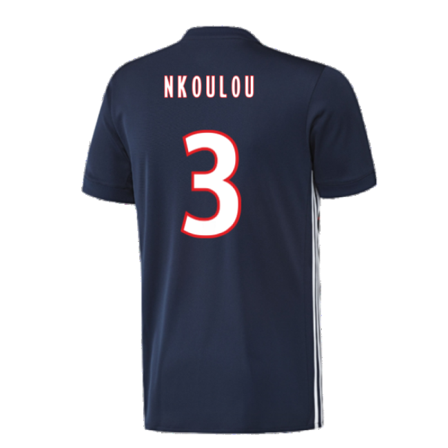 Lyon 2017-18 Away Shirt ((Excellent) L) (Nkoulou 3)-Vantage Point Soccer