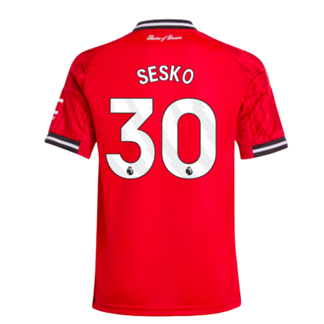 2025-2026 Man Utd Home Shirt (Kids) (Sesko 30)-Vantage Point Soccer