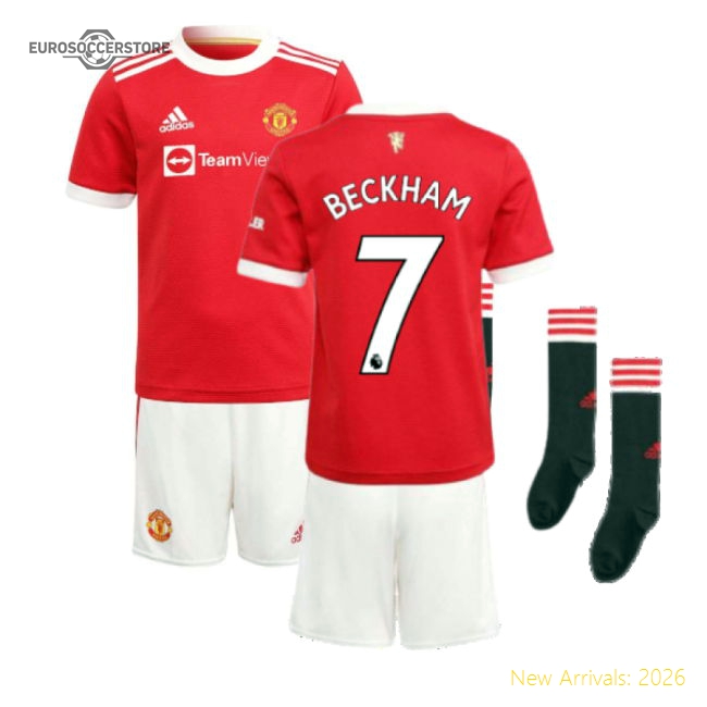 Man Utd 2021-2022 Home Mini Kit (BECKHAM 7)-Vantage Point Soccer