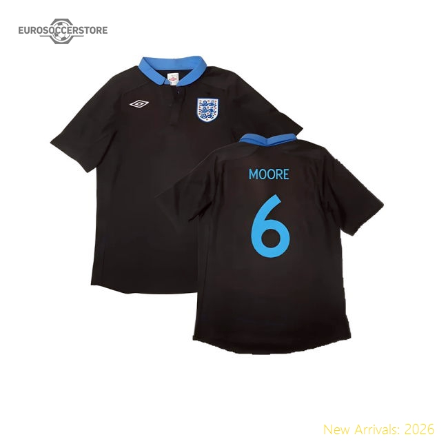 England 2011-12 Away Shirt ((Excellent) L) (Moore 6)-Vantage Point Soccer