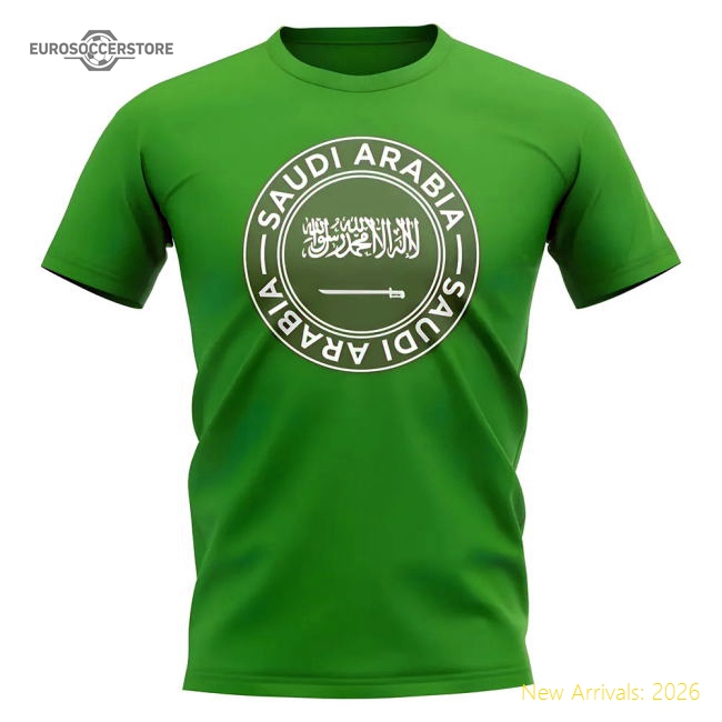 Saudi Arabia Football Badge T-Shirt (Green)-Vantage Point Soccer