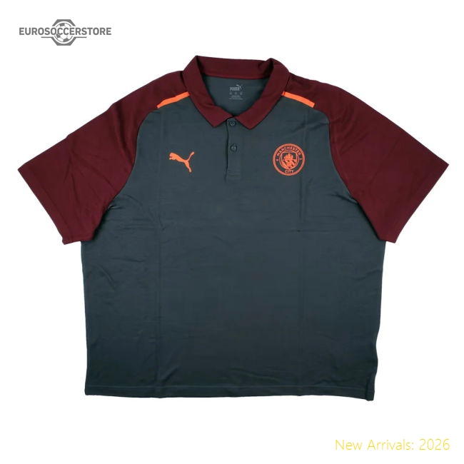 2023-2024 Man City Casuals Polo Shirt (Grey)-Vantage Point Soccer