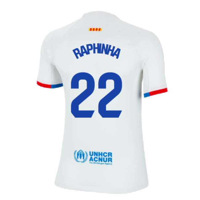 2023-2024 Barcelona Away Shirt (Kids) (Raphinha 22)-Vantage Point Soccer