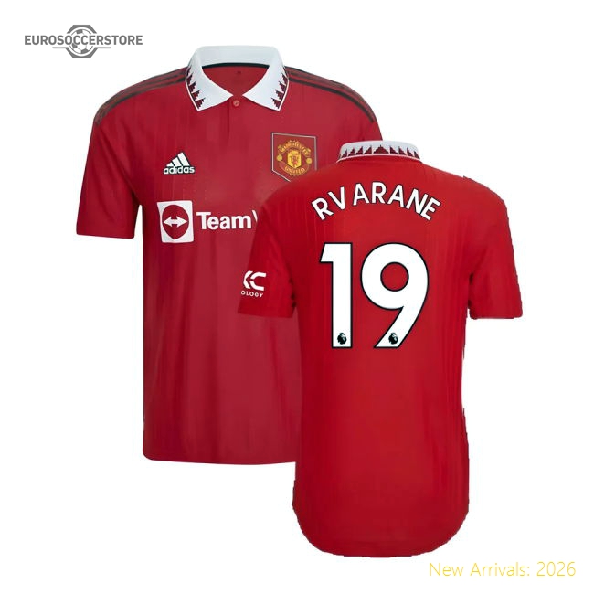 2022-2023 Man Utd Authentic Home Shirt (R VARANE 19)-Vantage Point Soccer