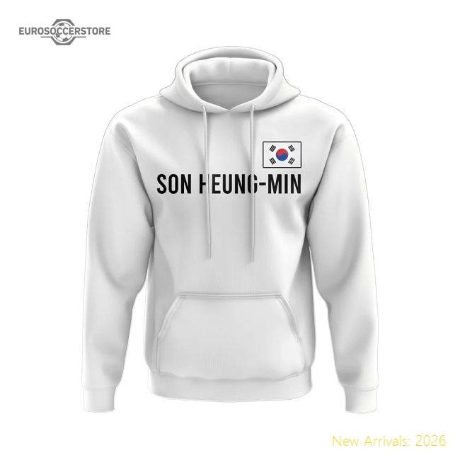 Son Heung Min South Korea Name Hoody (White)-Vantage Point Soccer