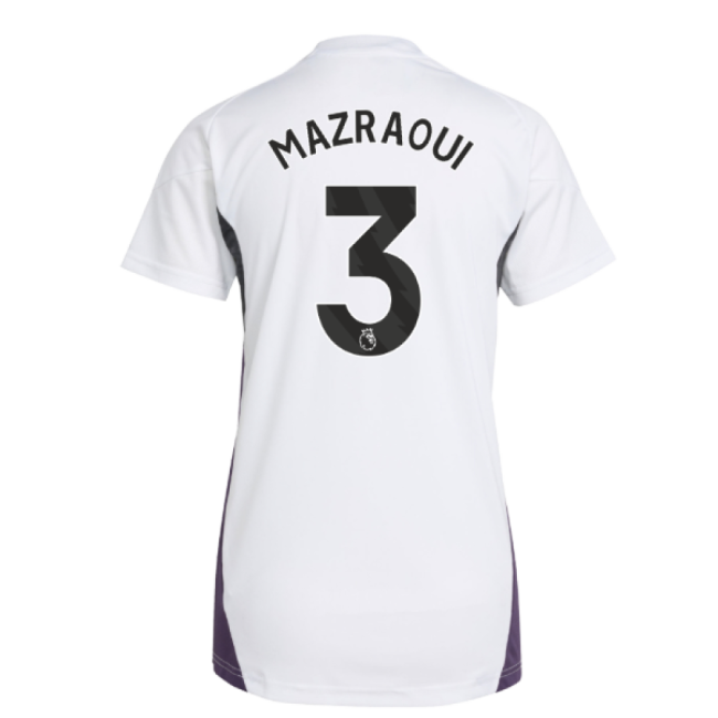 2025-2026 Man Utd Training Jersey (White) - Womens (Mazraoui 3)-Vantage Point Soccer