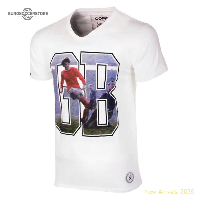 George Best GB1 T-Shirt (White)-Vantage Point Soccer