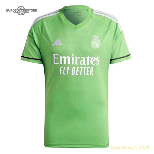 2023-2024 Real Madrid Home Goalkeeper Shirt (Solar Green)-Vantage Point Soccer
