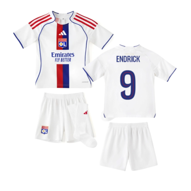 2025-2026 Olympique Lyon Home Mini Kit (Endrick 9)-Vantage Point Soccer
