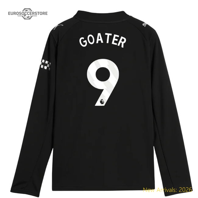2025-2026 Man City Long Sleeve Away Shirt (Kids) (Goater 9)-Vantage Point Soccer