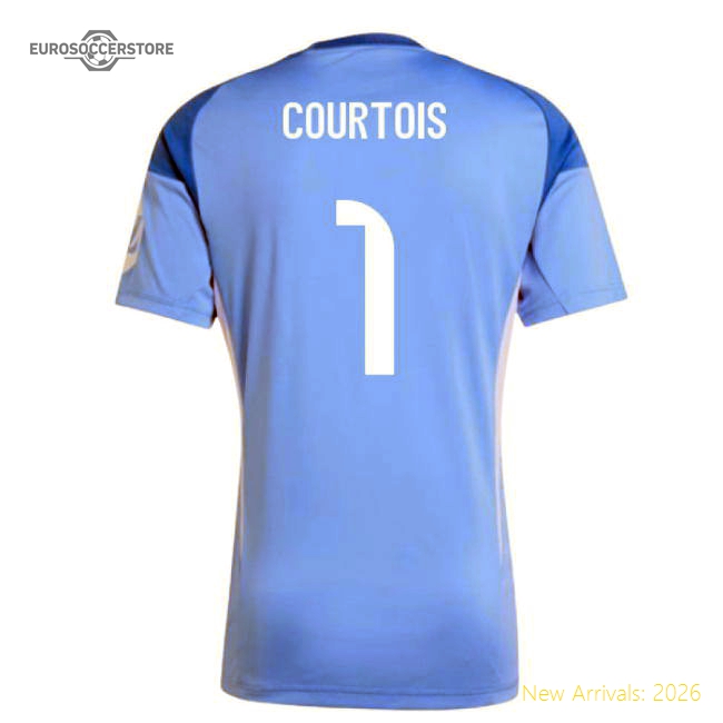 2025-2026 Real Madrid Home Goalkeeper Shirt (Blue) (Courtois 1)-Vantage Point Soccer