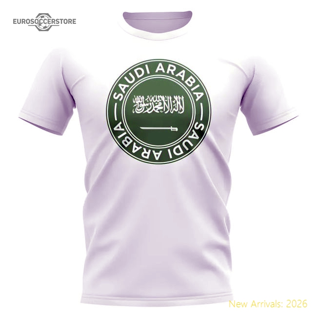 Saudi Arabia Football Badge T-Shirt (White)-Vantage Point Soccer