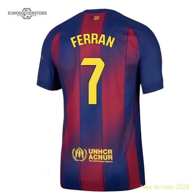 2025-2026 Barcelona Authentic Home Shirt (Ferran 7)-Vantage Point Soccer