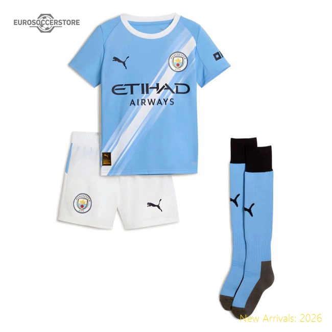 2025-2026 Man City Home Mini Kit-Vantage Point Soccer
