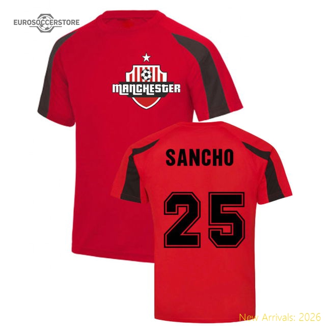 Jadon Sancho Man Utd Sports Training Jersey (Red)-Vantage Point Soccer