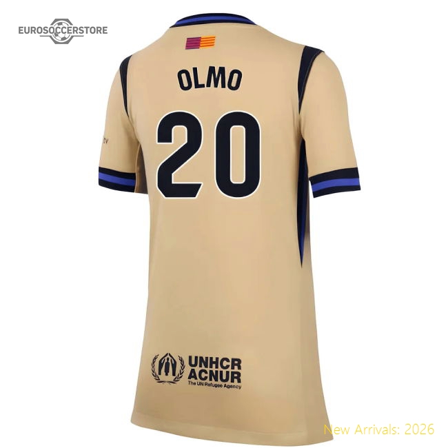 2025-2026 Barcelona Away Shirt (Kids) (Olmo 20)-Vantage Point Soccer