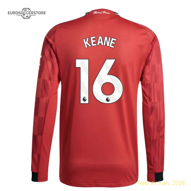 2025-2026 Man Utd Authentic Long Sleeve Home Shirt (Keane 16)-Vantage Point Soccer