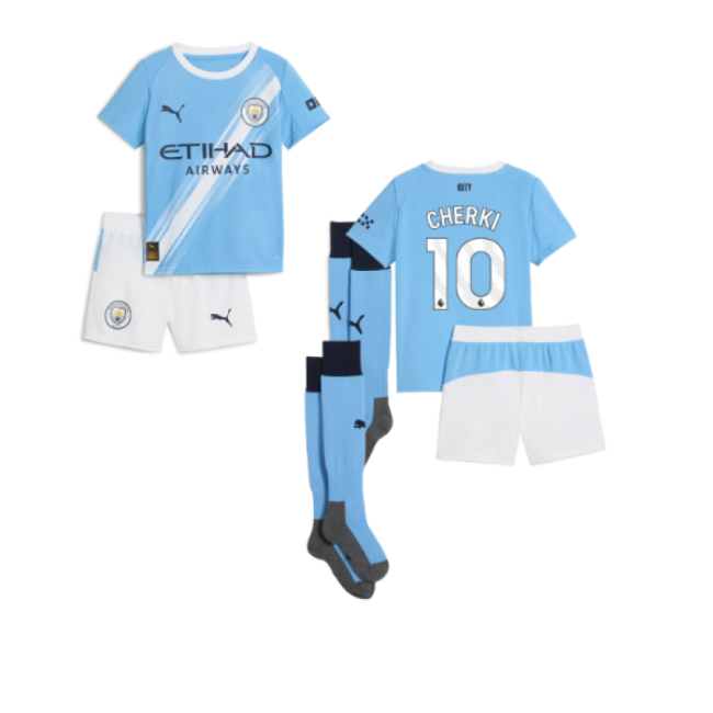 2025-2026 Man City Home Mini Kit (Cherki 10)-Vantage Point Soccer