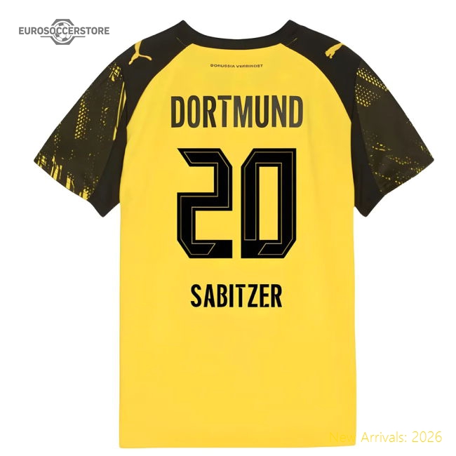 2025-2026 Borussia Dortmund Home Shirt (Kids) (Sabitzer 20)-Vantage Point Soccer