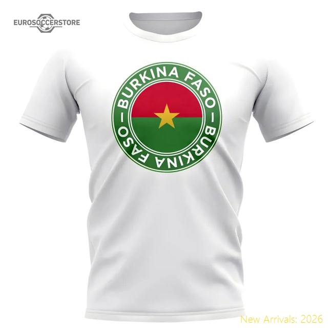 Burkina Faso Football Badge T-Shirt (White)-Vantage Point Soccer