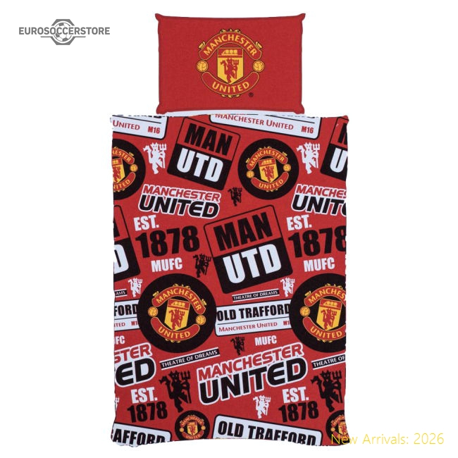 Manchester United FC Patch Single Duvet Set-Vantage Point Soccer
