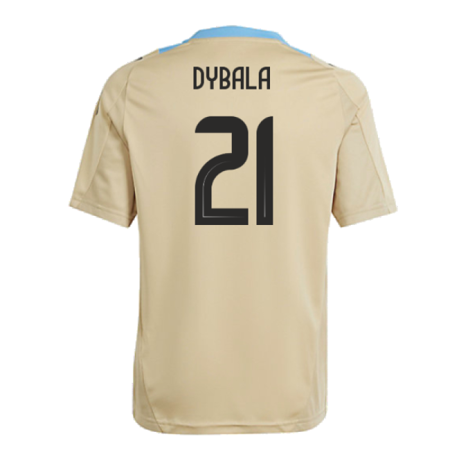 2024-2025 Argentina Training Jersey (Hazy Beige) - Kids (DYBALA 21)-Vantage Point Soccer