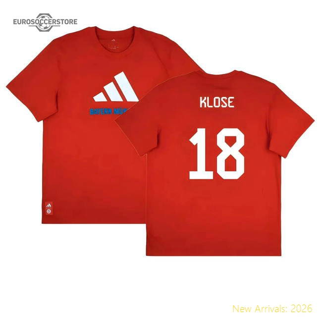 2025-2026 Bayern Munich Seasonal Graphic Tee (Red) (Klose 18)-Vantage Point Soccer