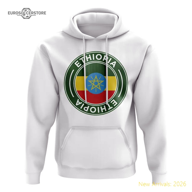 Ethiopia Football Badge Hoodie (White)-Vantage Point Soccer