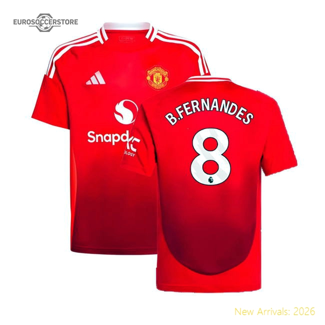 2024-2025 Man Utd Home Shirt (Kids) (B.Fernandes 8)-Vantage Point Soccer