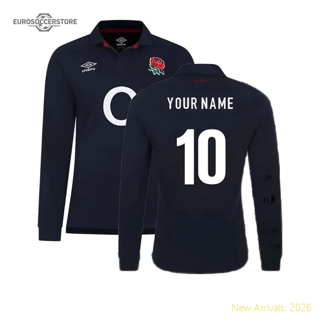 2023-2024 England Rugby Alternate LS Classic Shirt (Your Name)-Vantage Point Soccer
