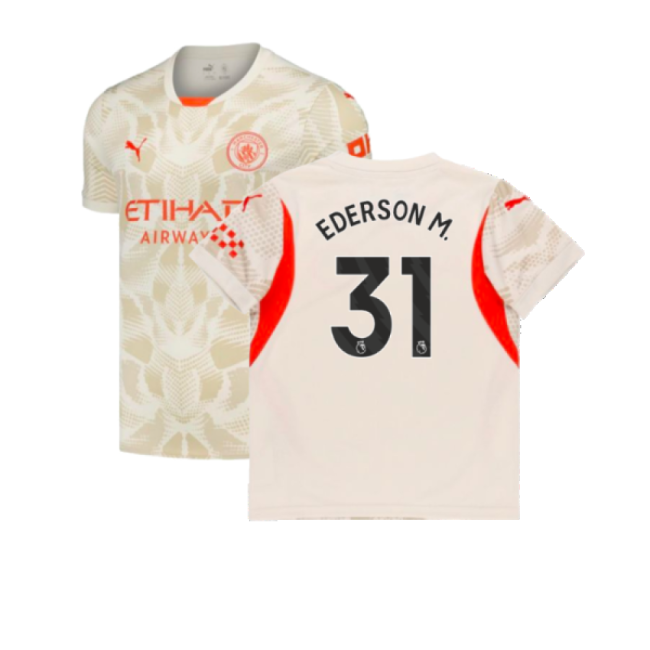 2024-2025 Man City Away Goalkeeper Shirt (Alpine Snow) (Ederson M. 31)-Vantage Point Soccer