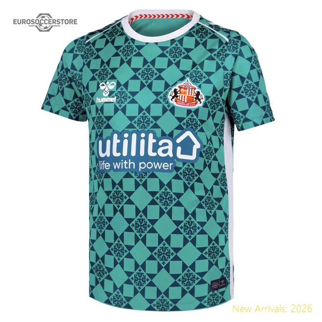 2025-2026 Sunderland Goalkeeper Shirt (Green) - Kids (Your Name)-Vantage Point Soccer