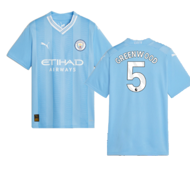2023-2024 Man City Home Shirt (Kids) (Greenwood 5)-Vantage Point Soccer