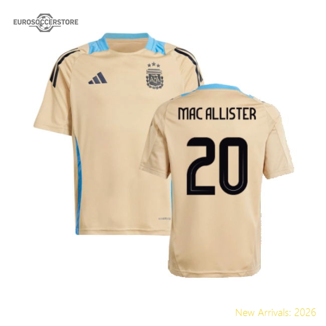 2024-2025 Argentina Training Jersey (Hazy Beige) (MAC ALLISTER 20)-Vantage Point Soccer