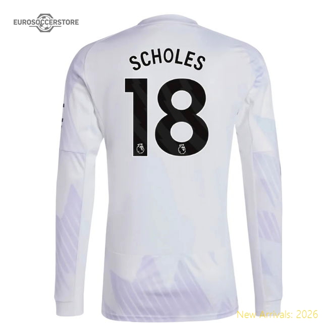 2025-2026 Man Utd Long Sleeve Away Shirt (Scholes 18)-Vantage Point Soccer