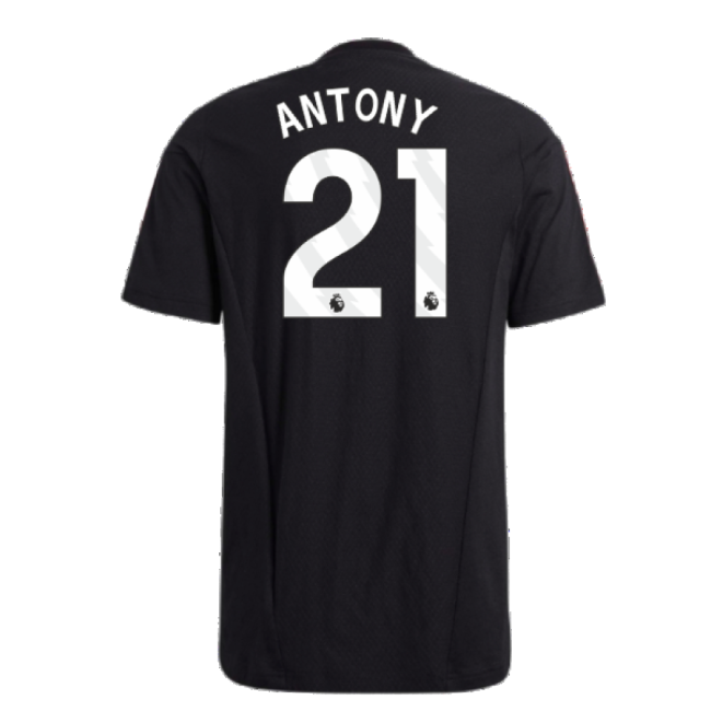 2023-2024 Man Utd Training Tee (Black) (Antony 21)-Vantage Point Soccer