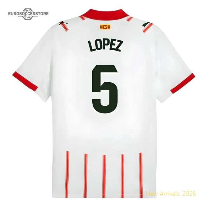 2025-2026 Girona Home Shirt (Lopez 5)-Vantage Point Soccer