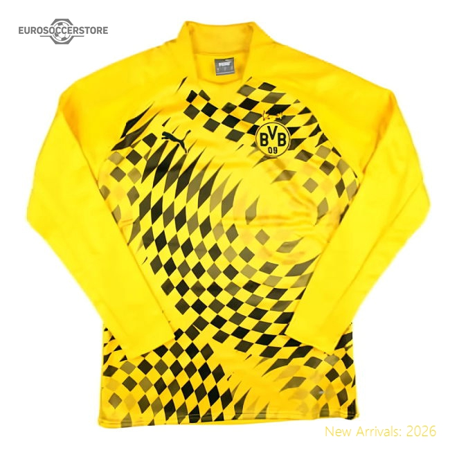 2023-2024 Borussia Dortmund Pre-Match LS Sweat Top (Yellow)-Vantage Point Soccer