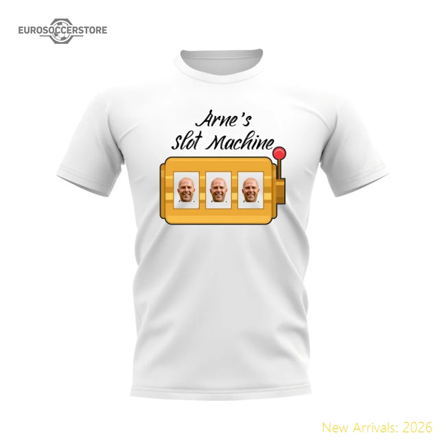 Liverpool Arne Slot Machine T-Shirt (White)-Vantage Point Soccer