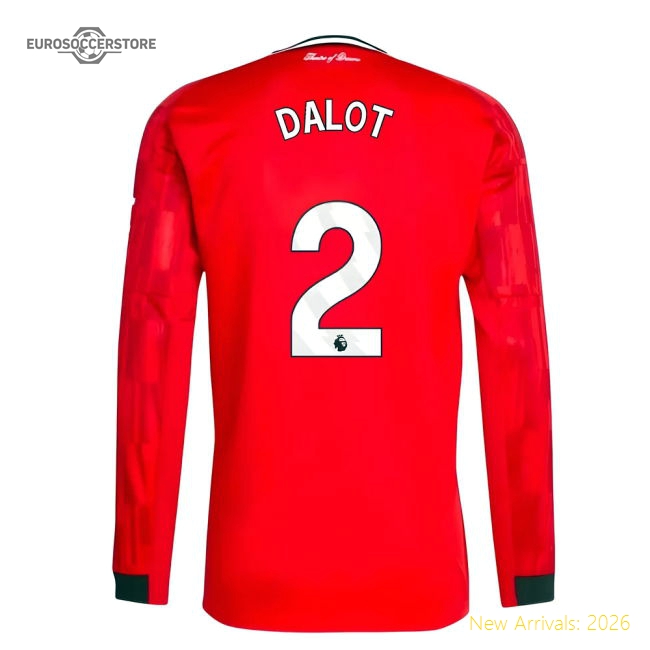 2025-2026 Man Utd Long Sleeve Home Shirt (Dalot 2)-Vantage Point Soccer