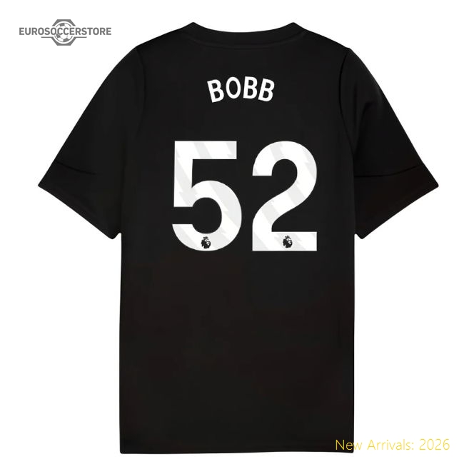 2025-2026 Man City Training Jersey (Black) - Kids (Bobb 52)-Vantage Point Soccer