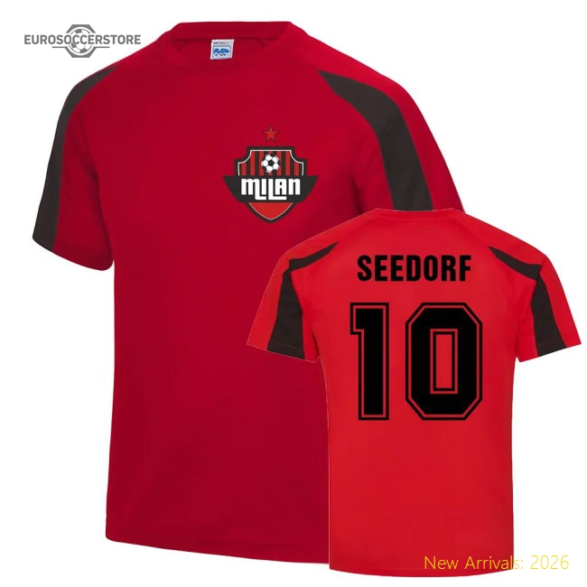 Clarence Seedorf Milan Sports Training Jersey (Red)-Vantage Point Soccer