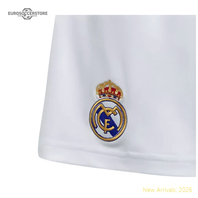 2024-2025 Real Madrid Home Shorts (White) - Kids-Vantage Point Soccer