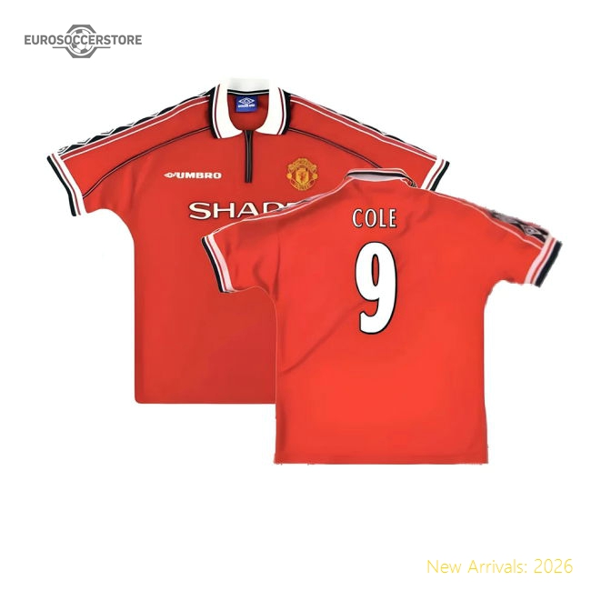 Manchester United 1998-2000 Home Shirt (XXL) (Excellent) (Cole 9)-Vantage Point Soccer
