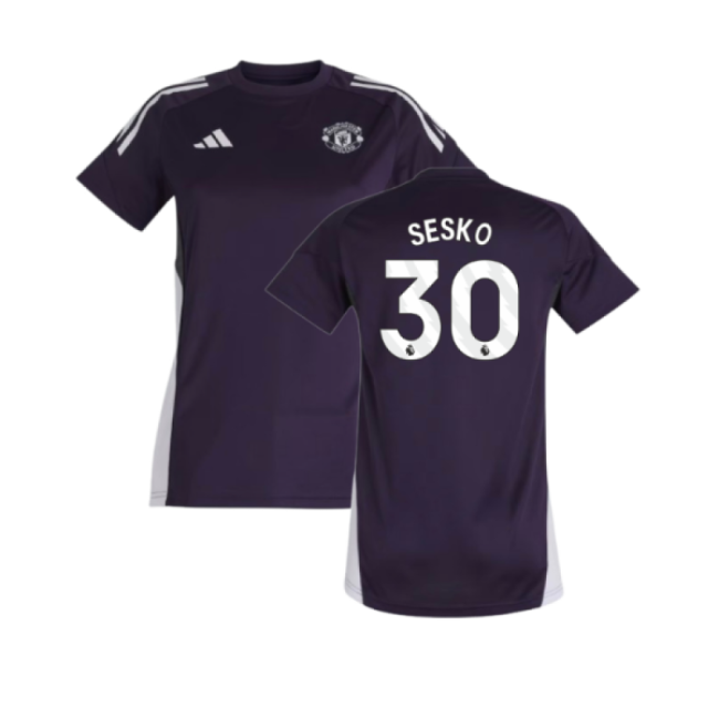 2025-2026 Man Utd Training Jersey (Aurora Plum) - Womens (Sesko 30)-Vantage Point Soccer