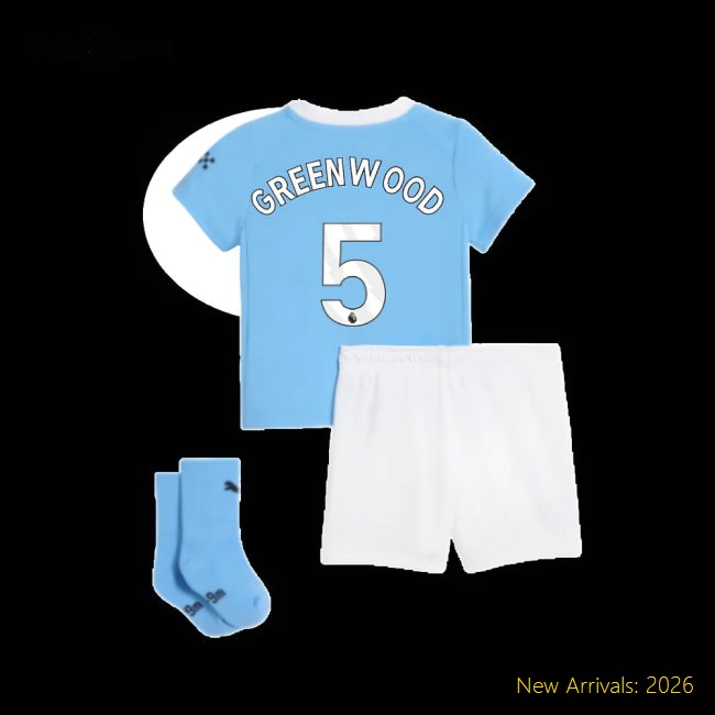 2025-2026 Man City Home Baby Kit (Greenwood 5)-Vantage Point Soccer