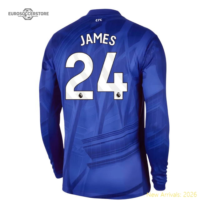 2025-2026 Chelsea Home Long Sleeve Shirt (James 24)-Vantage Point Soccer