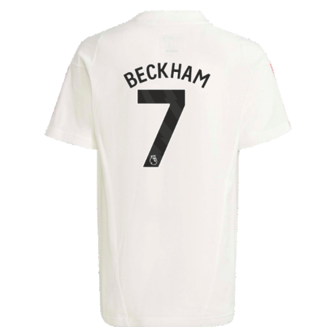 2023-2024 Man Utd Training Tee (White) - Kids (Beckham 7)-Vantage Point Soccer