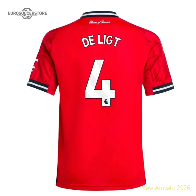 2025-2026 Man Utd Home Shirt (Kids) (De Ligt 4)-Vantage Point Soccer
